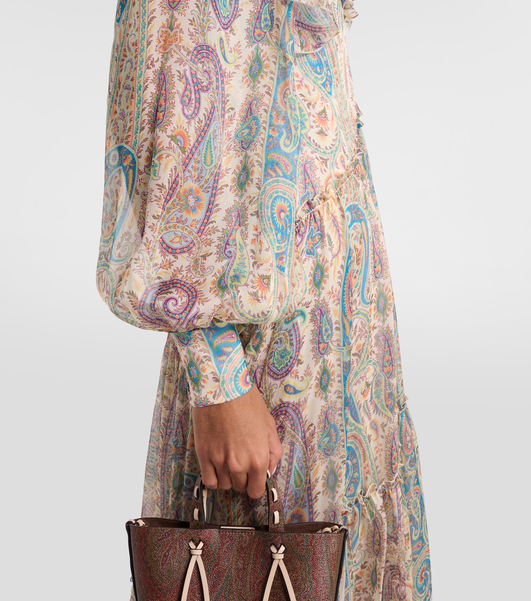 Robe aus Seiden-Georgette mit Spitze | Etro
