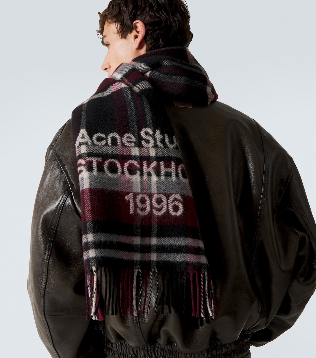 Sciarpa in lana a quadri con logo | Acne Studios