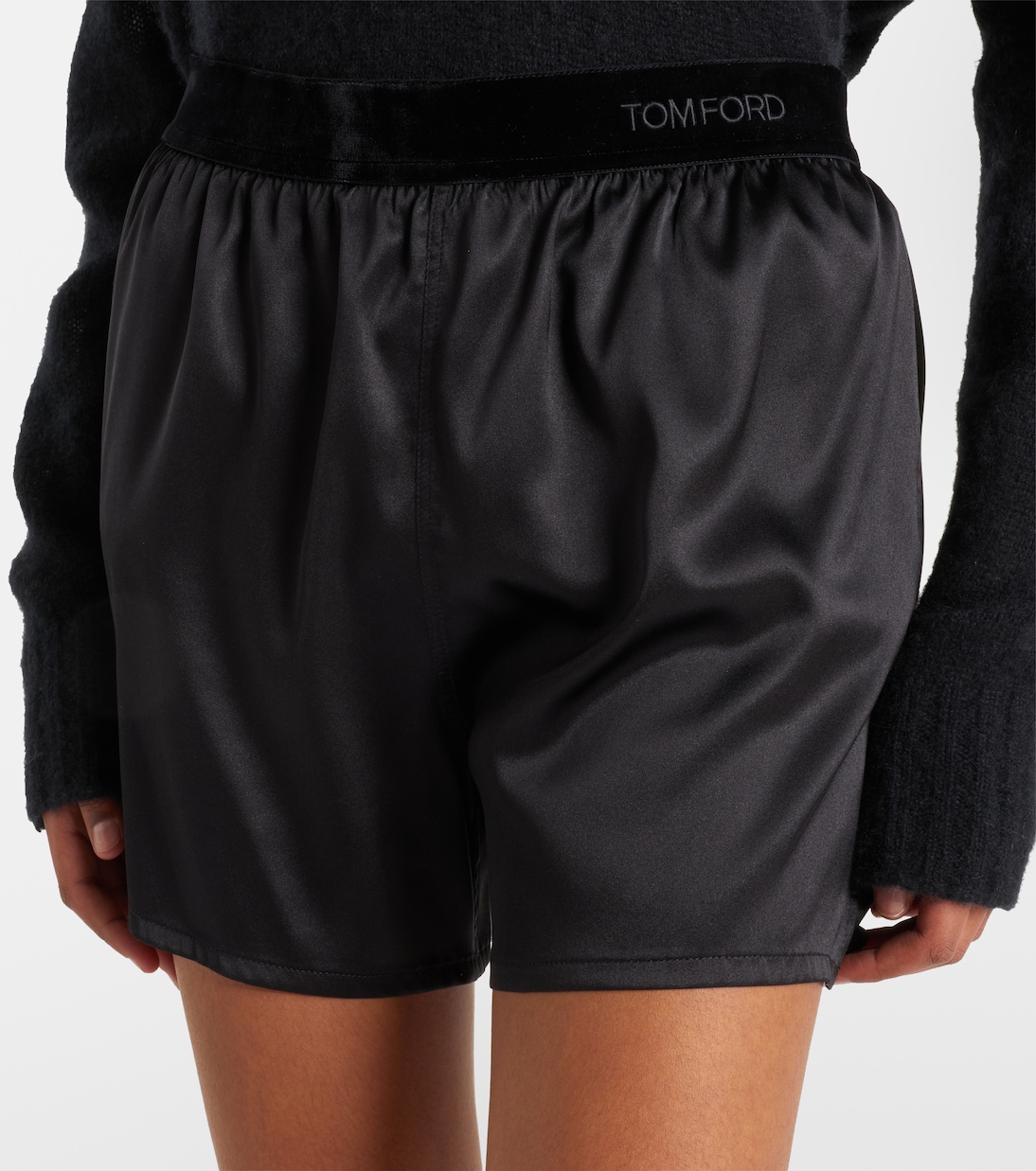 High-rise silk-blend satin shorts | Tom Ford