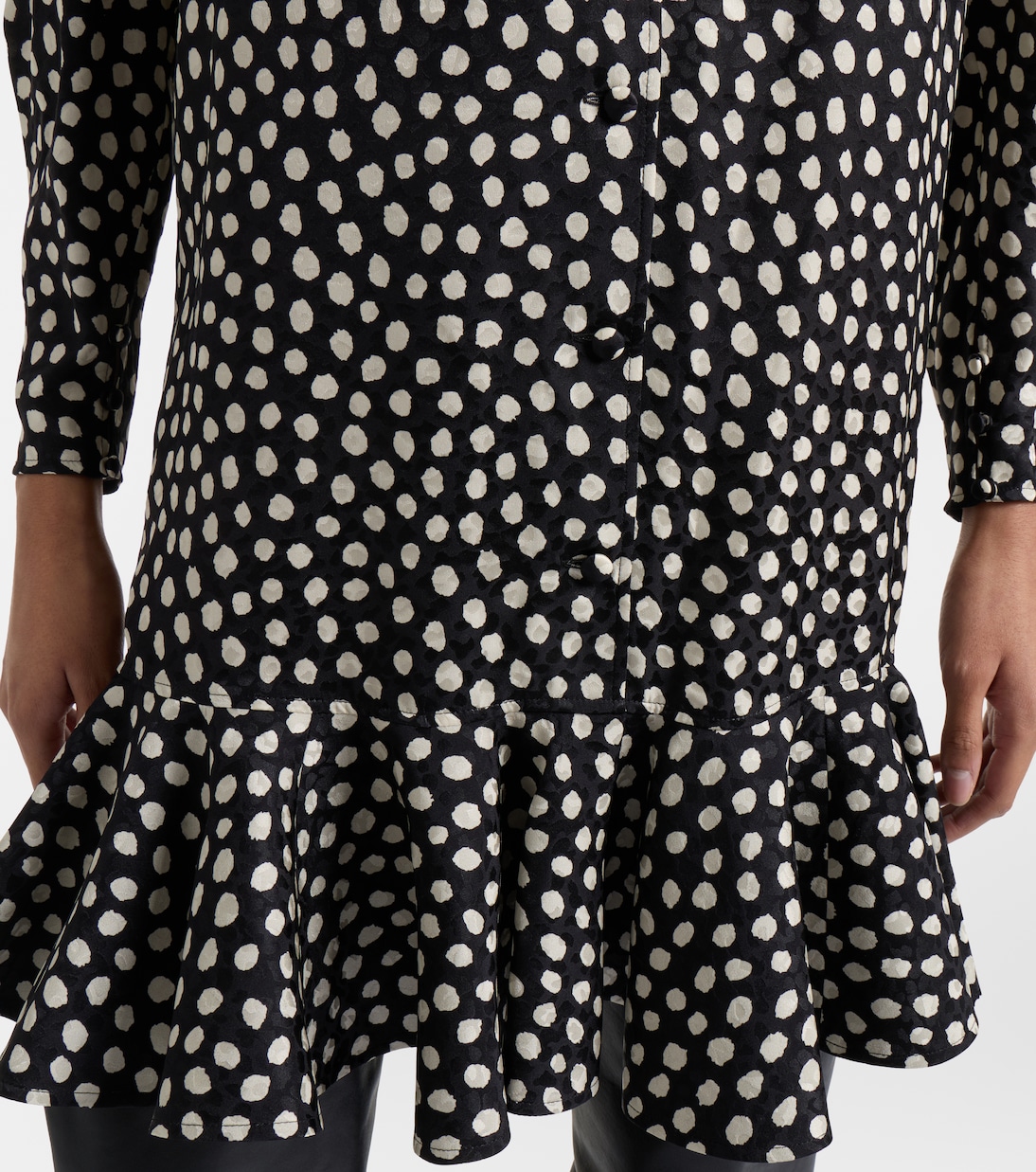 Vestido corto de jacquard de seda con lunares | Chloé