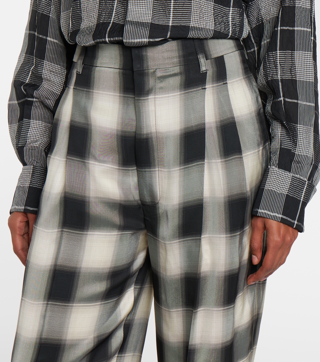 Checked wide-leg pants | Phoebe Philo
