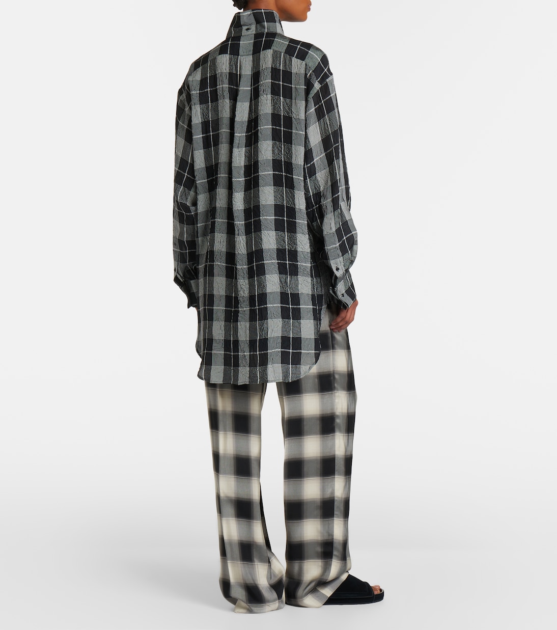 Checked wide-leg pants | Phoebe Philo