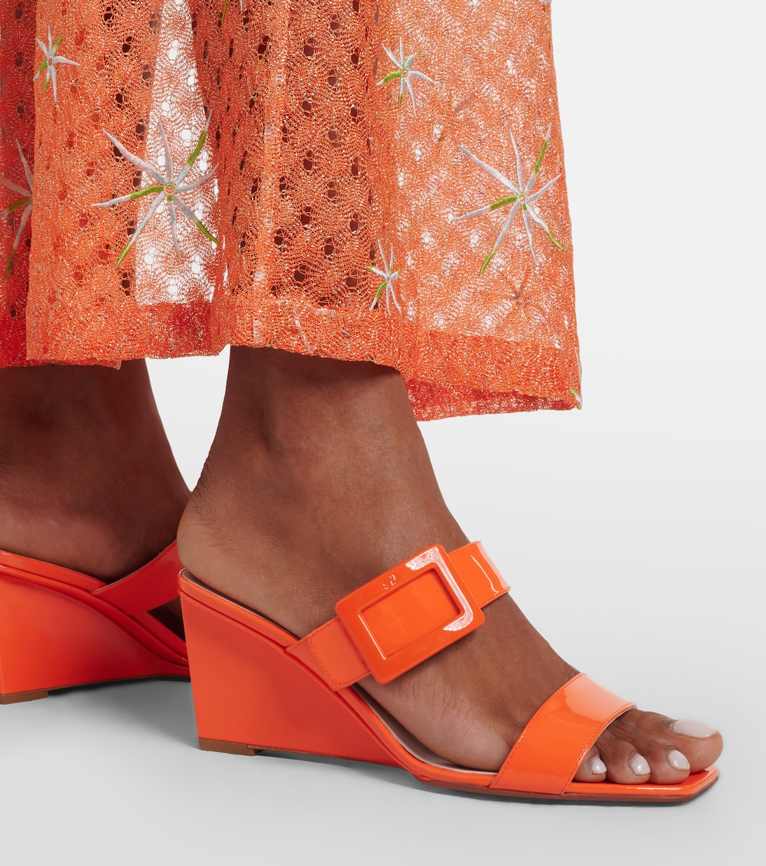 Wedge-Sandalen Belle Vivier 60 aus Lackleder | Roger Vivier