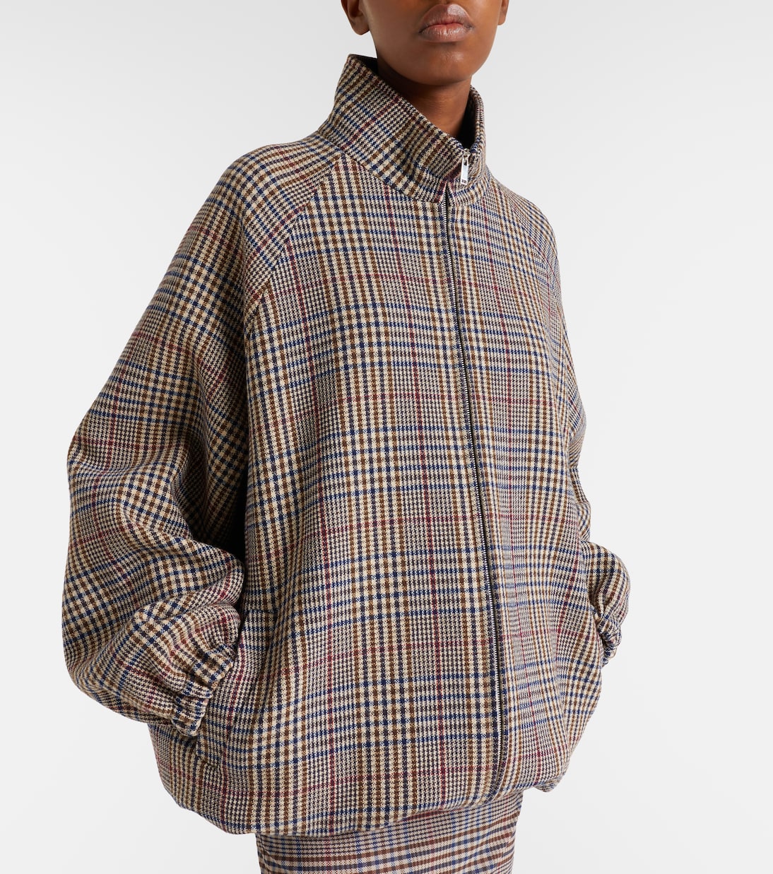 Baxter checked wool-blend blouson jacket | The Frankie Shop