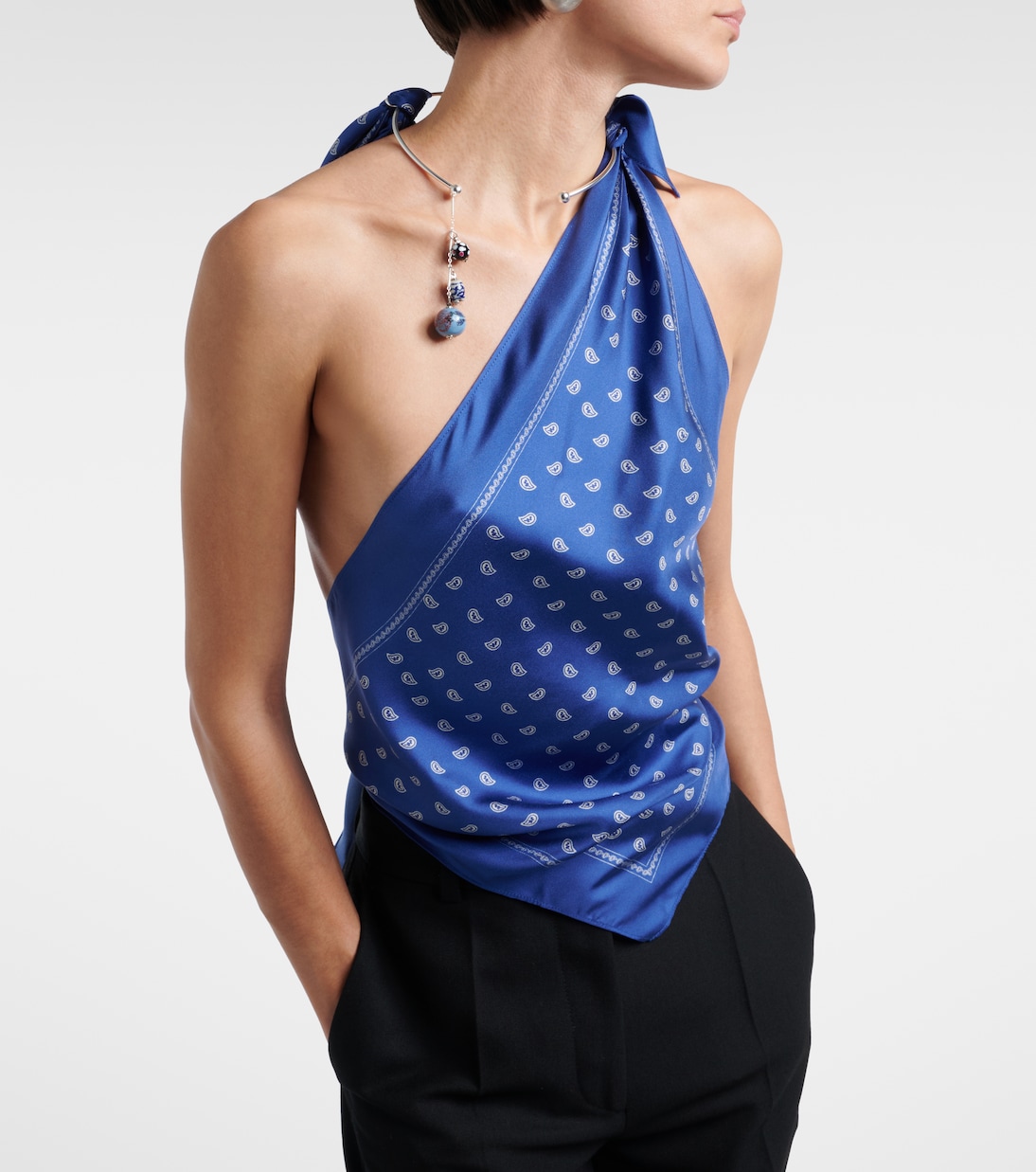 Top Bandana de seda drapeado | Christopher Esber