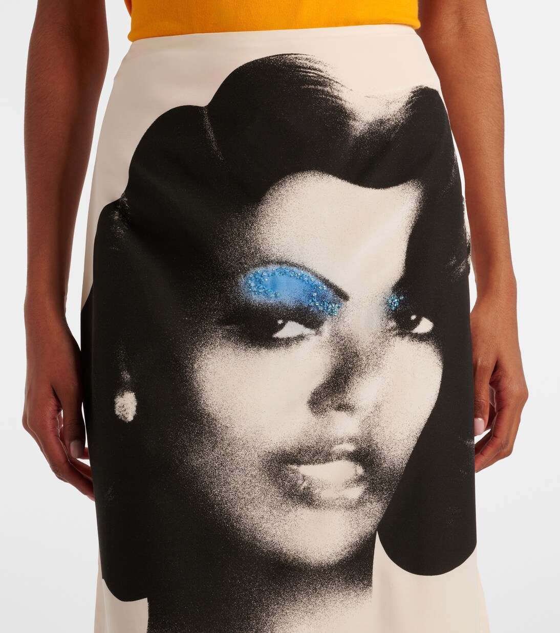 Printed silk poplin midi skirt | Versace