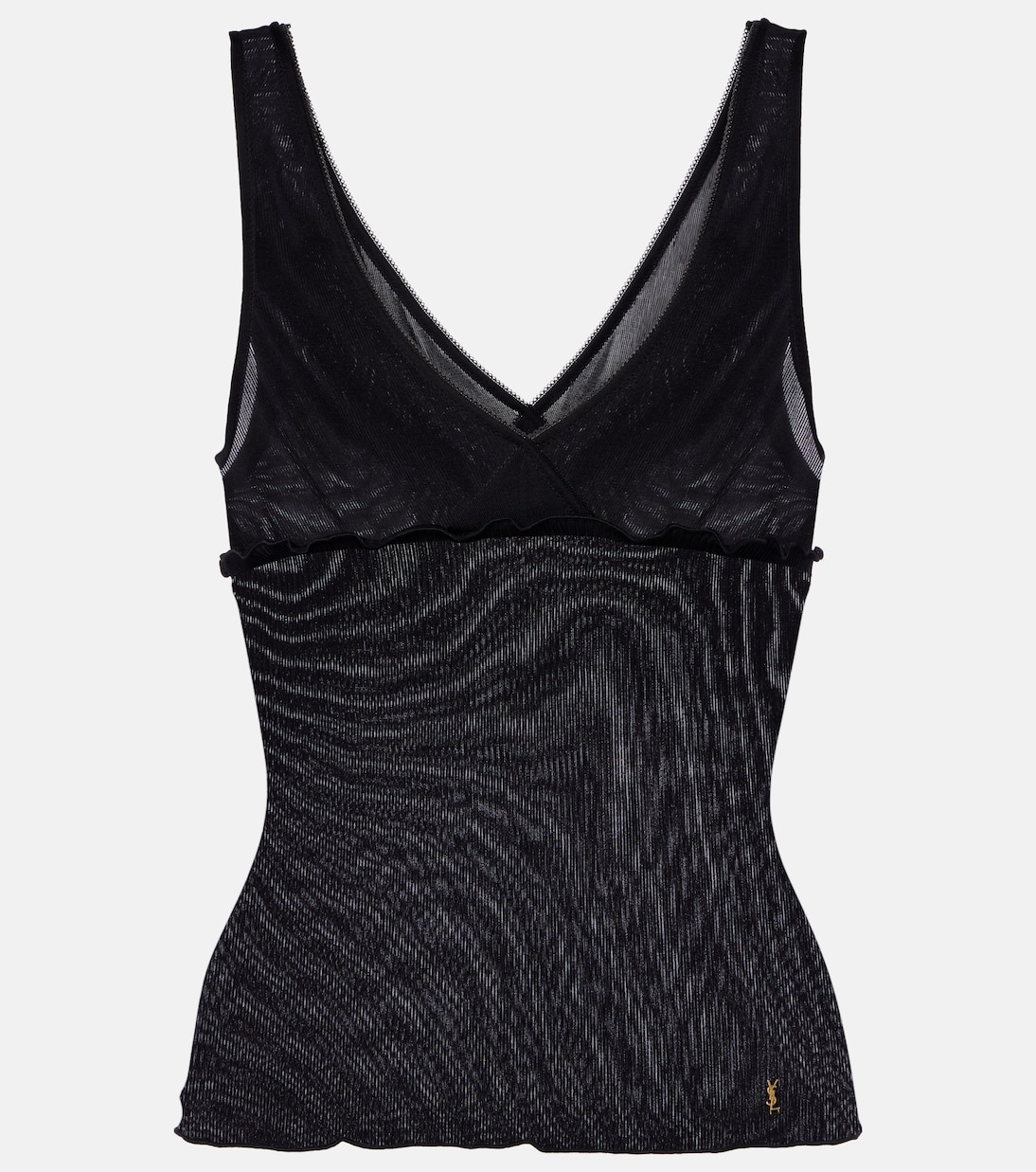 Scalloped silk satin top | Saint Laurent