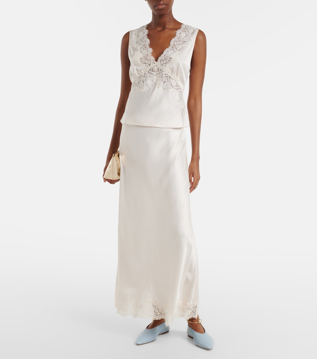 Emmie lace-trimmed satin top | Rixo