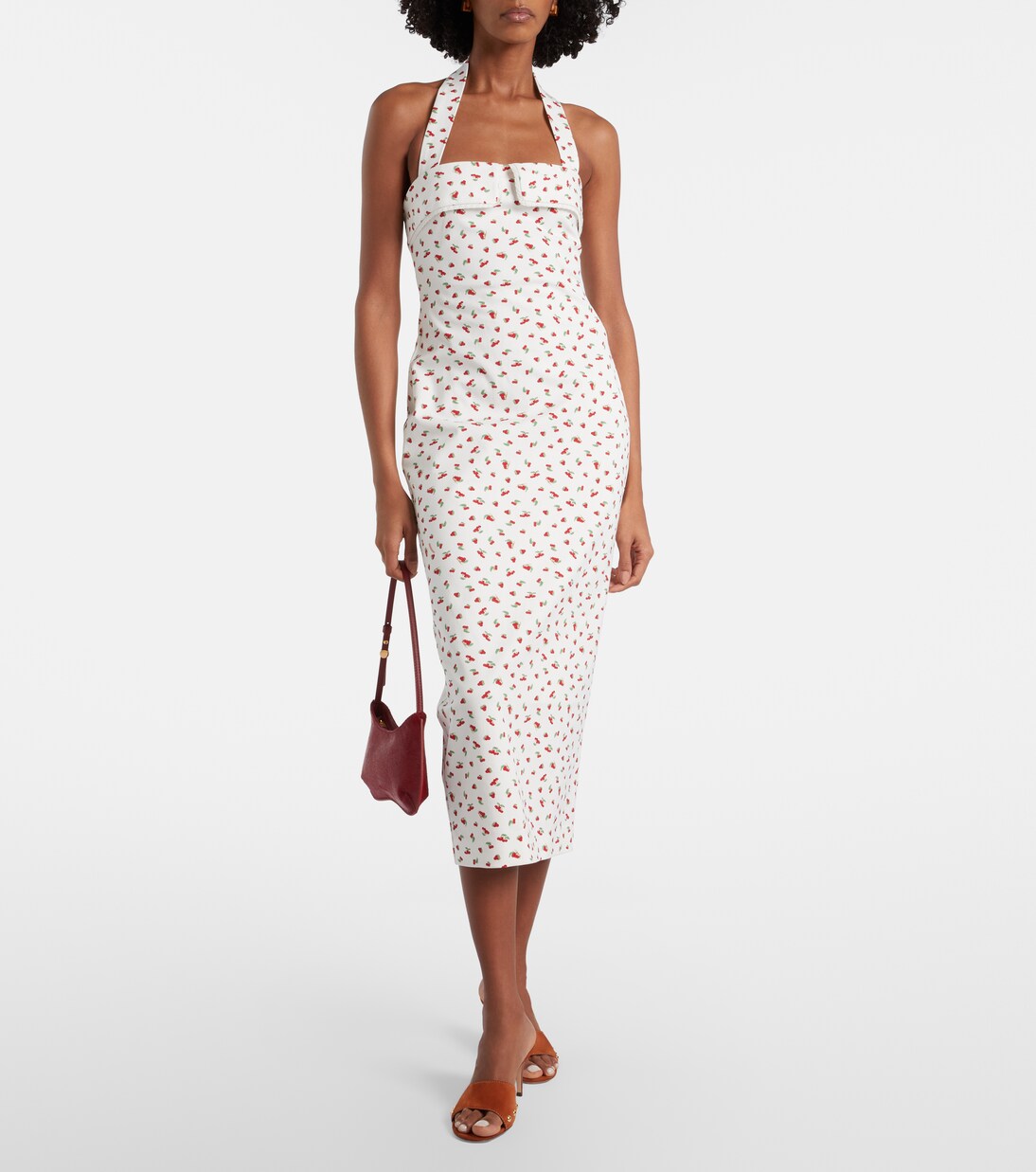 Vestido midi Ebony en mezcla de algodón con encaje | Posse