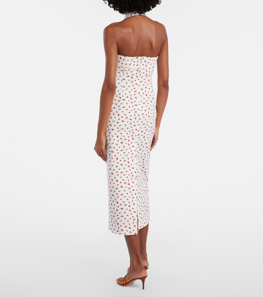 Vestido midi Ebony en mezcla de algodón con encaje | Posse