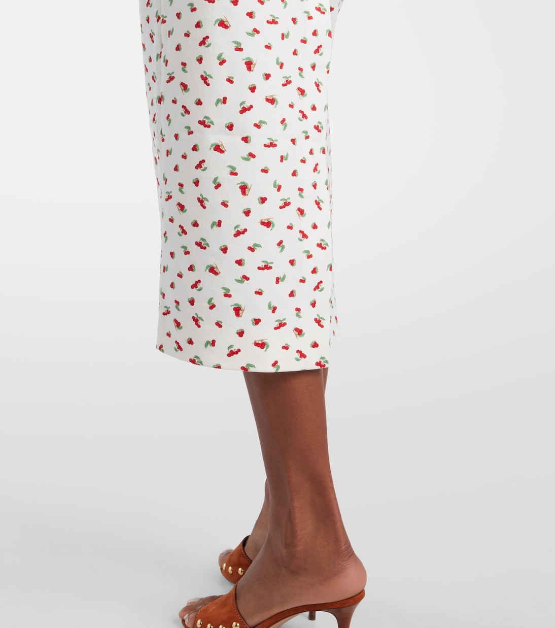 Vestido midi Ebony en mezcla de algodón con encaje | Posse