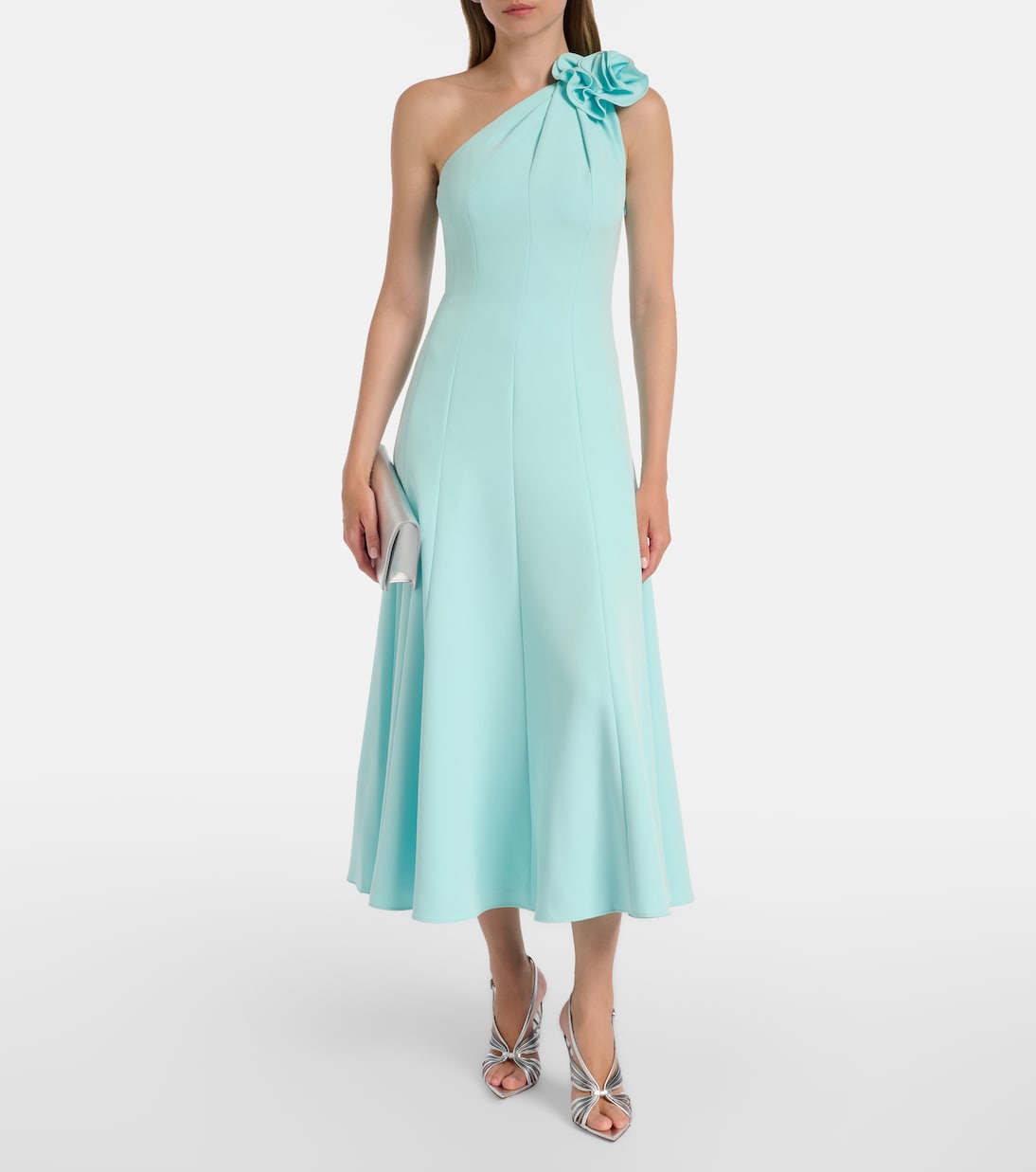 Robe de cocktail asymétrique à appliqué floral | Roland Mouret