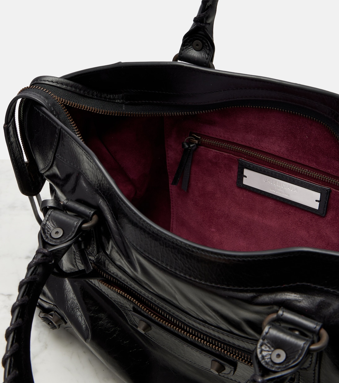Le City Medium leather top-handle bag | Balenciaga