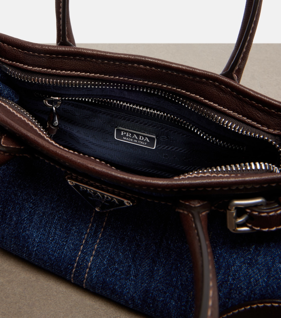 Prada Bonnie Small denim top-handle bag | Prada