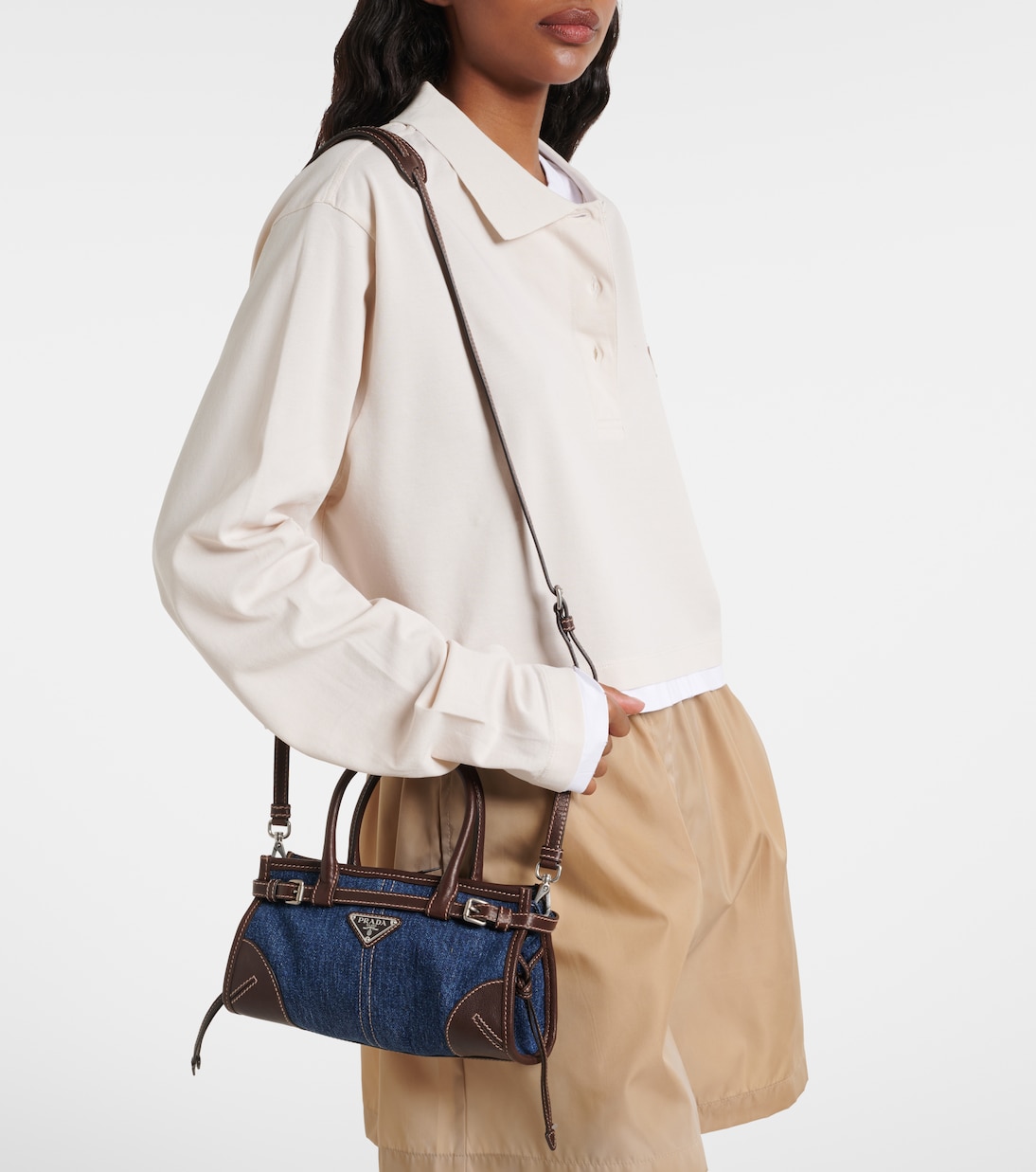 Prada Bonnie Small denim top-handle bag | Prada