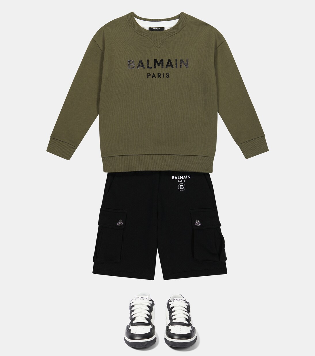 Logo printed cotton sweatshirt | Balmain Kids