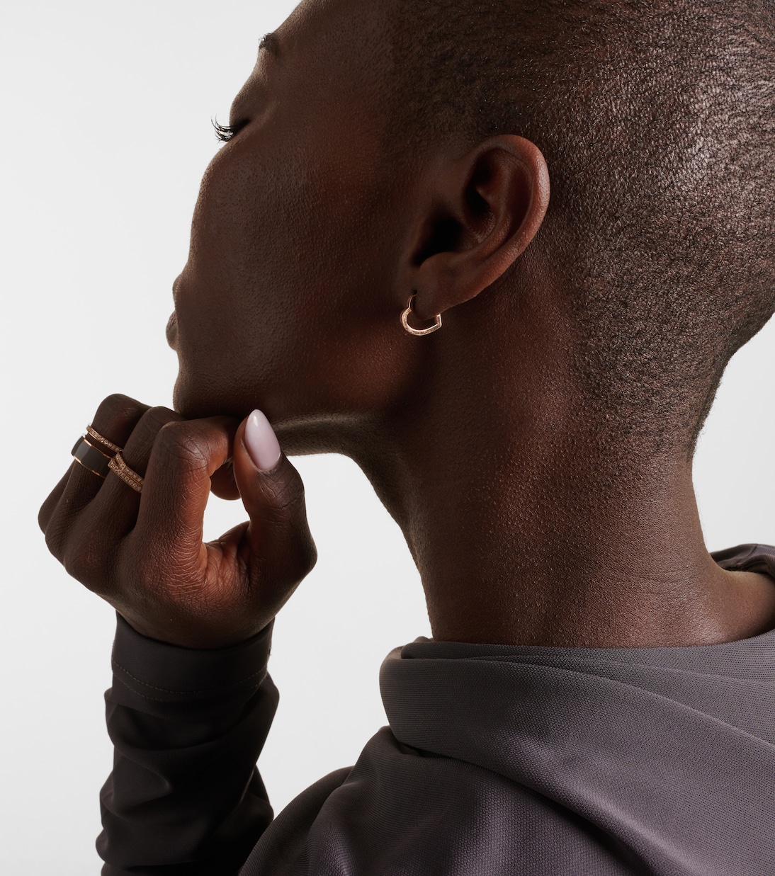 Boucle d’oreille unique Antifer Heart Small en or rose 18 ct | Repossi