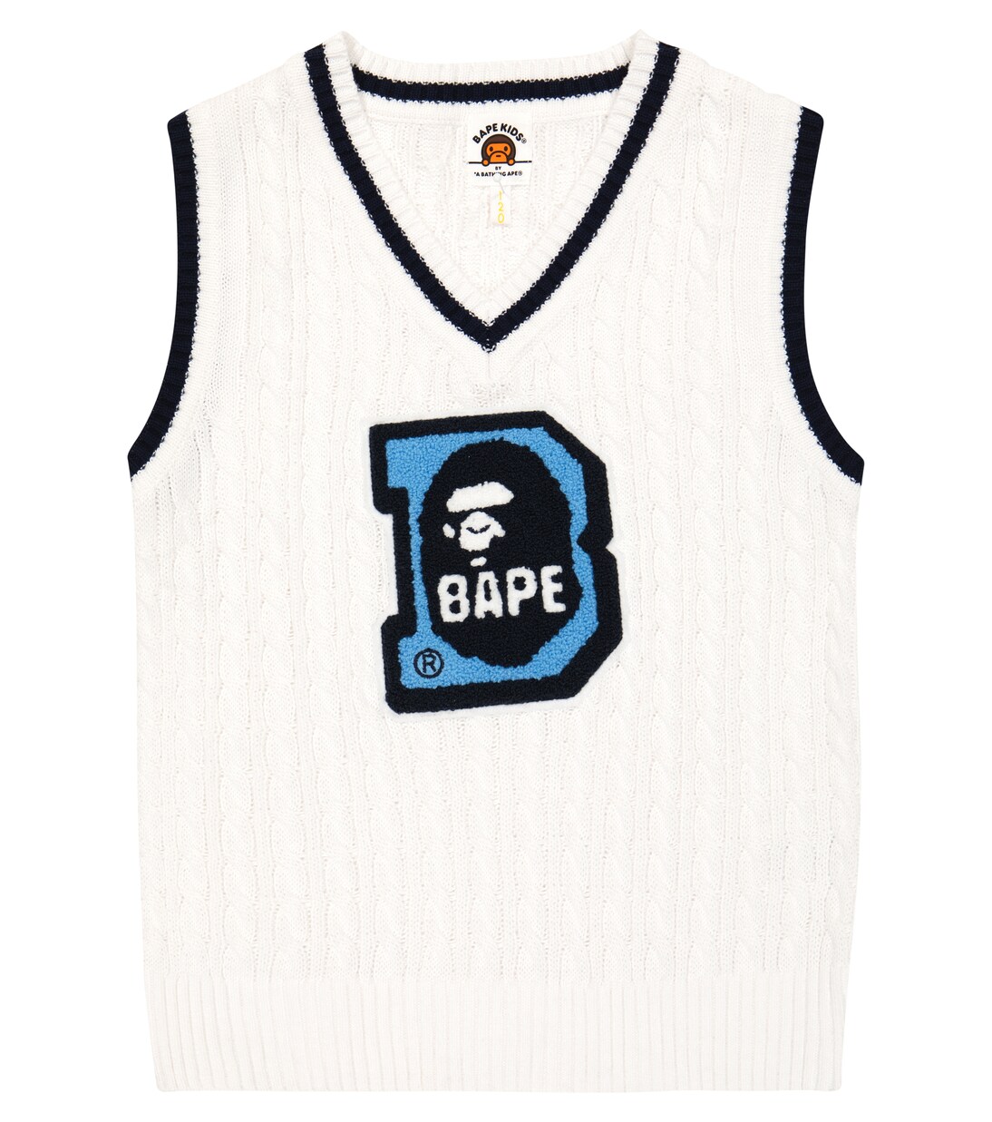 Ape Head cotton-blend sweater vest | BAPE Kids