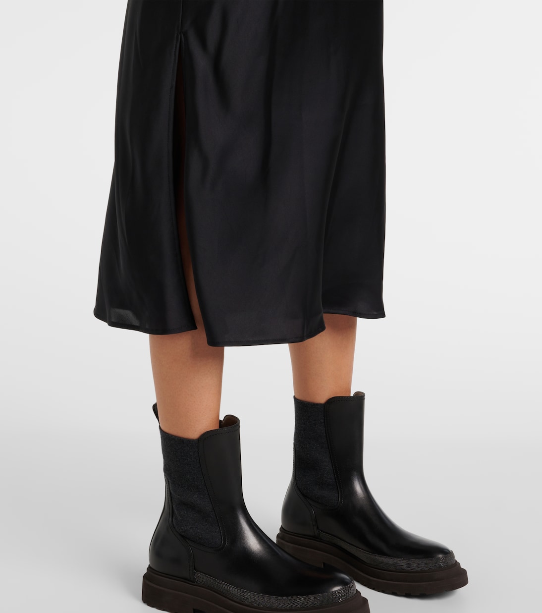 Midirock aus Satin | Brunello Cucinelli