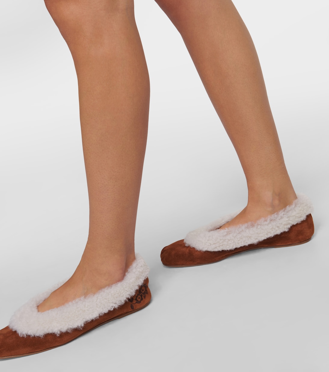 Embroidered shearling ballet flats | Magda Butrym