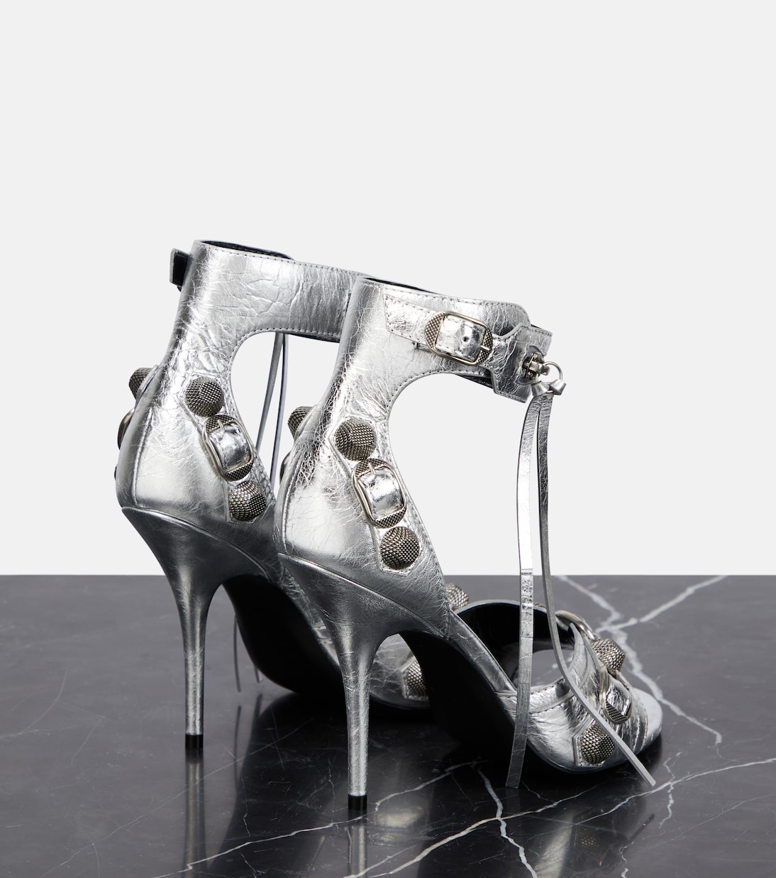 Cagole embellished leather sandals | Balenciaga