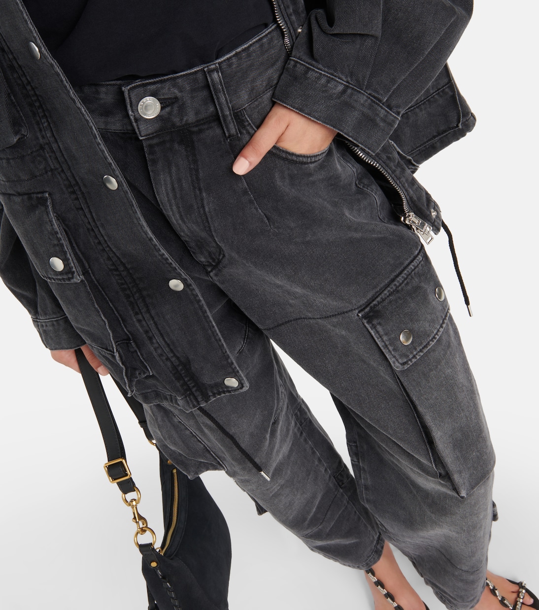 Pantalon cargo Elore en jean | Isabel Marant