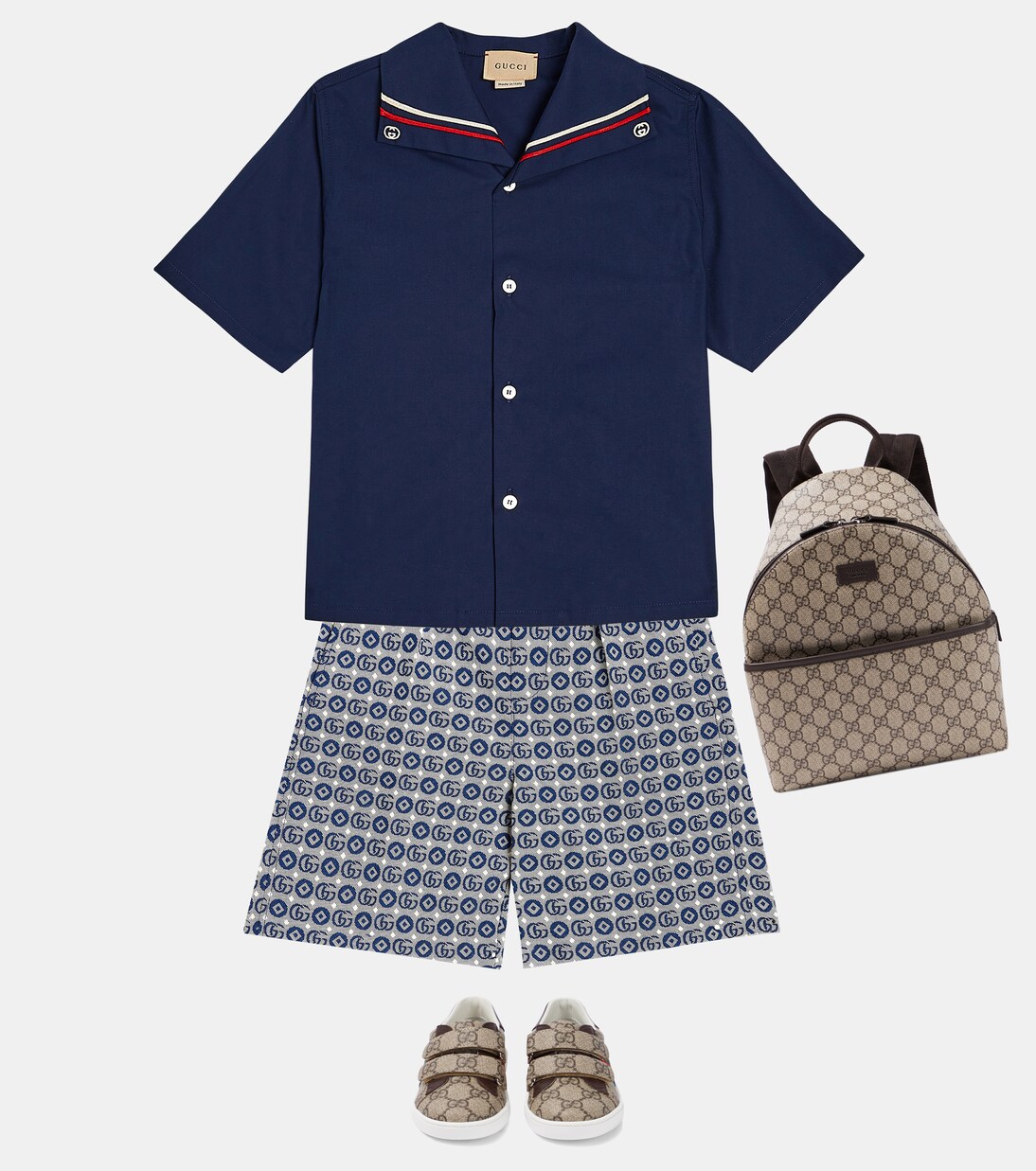 Mochila de lona GG con piel | Gucci Kids