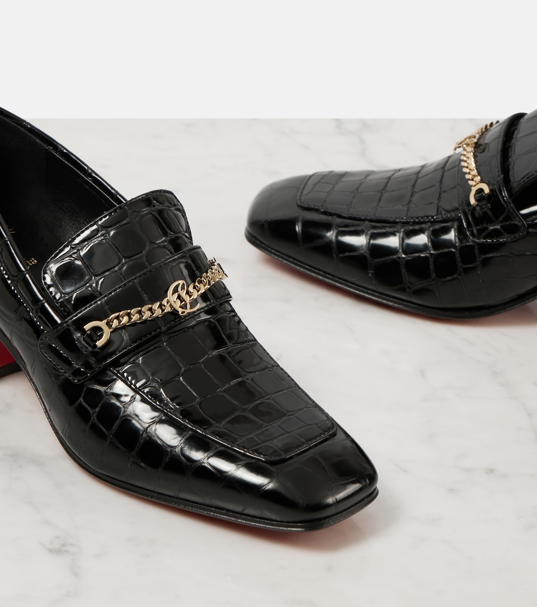MJ Moc croc-effect leather loafers | Christian Louboutin