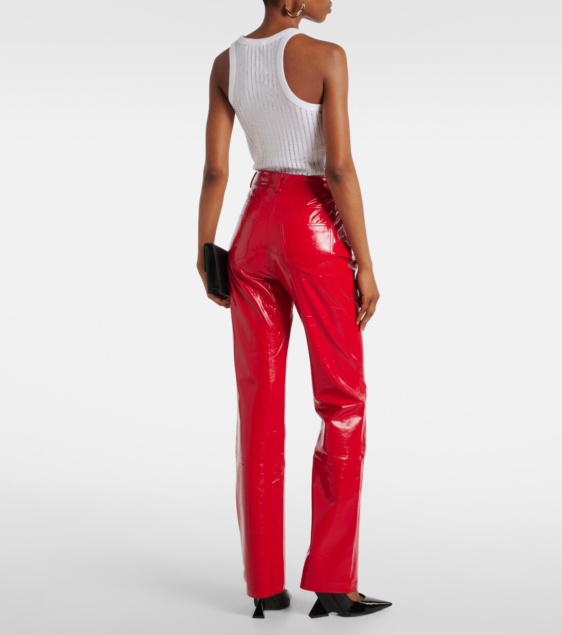 Faux leather bootcut pants | Norma Kamali