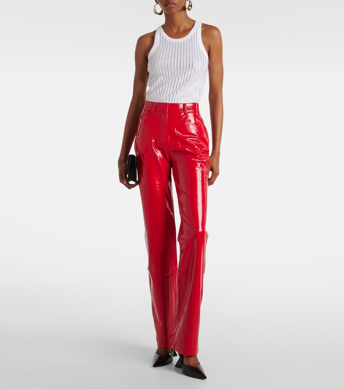 Faux leather bootcut pants | Norma Kamali
