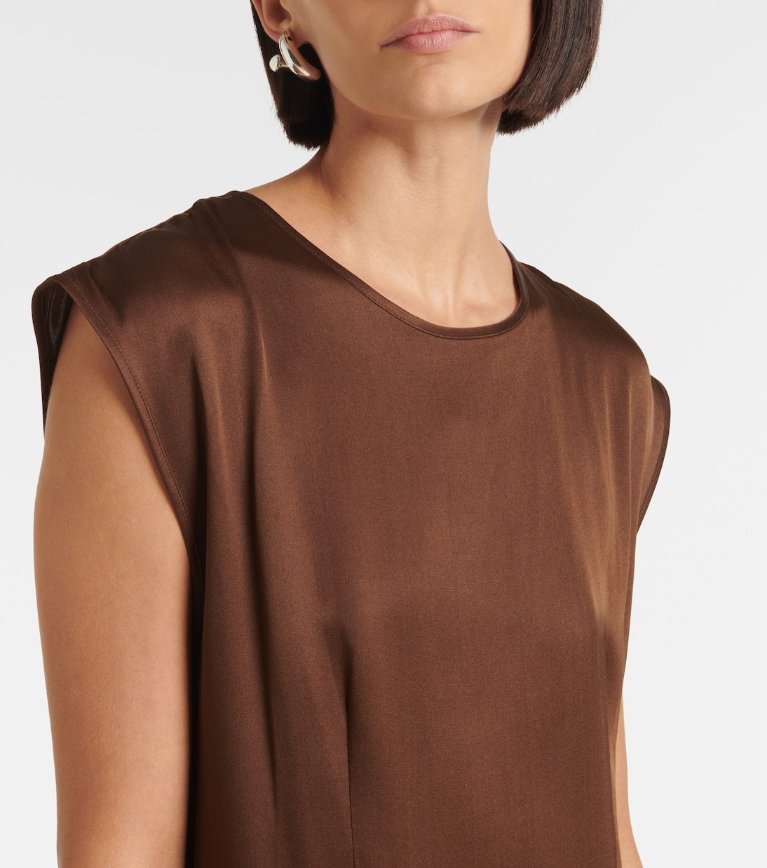 Robe longue Rose en satin de soie | Asceno