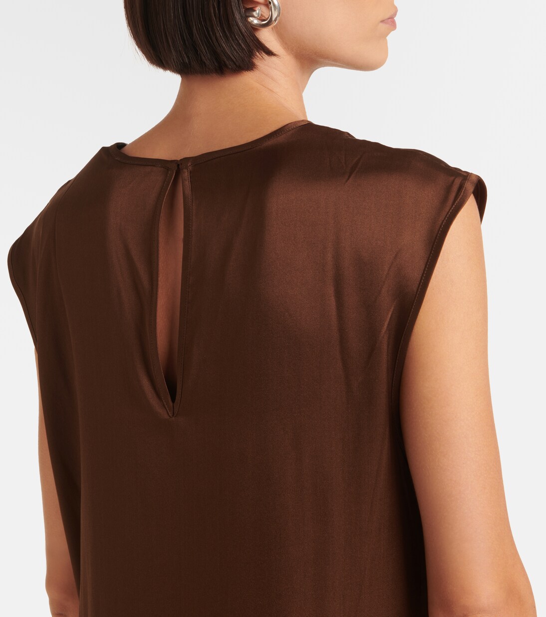 Robe longue Rose en satin de soie | Asceno