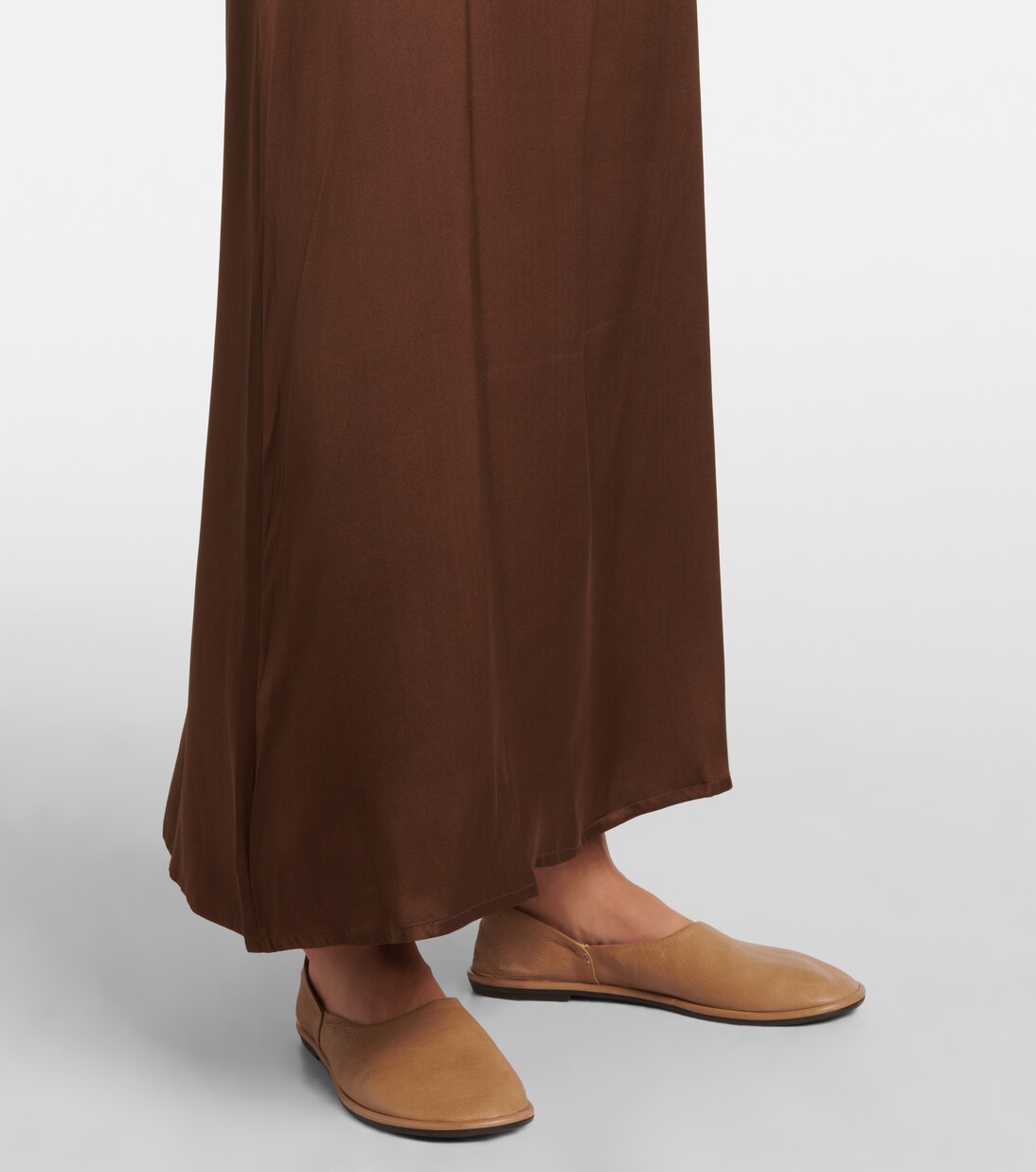 Robe longue Rose en satin de soie | Asceno