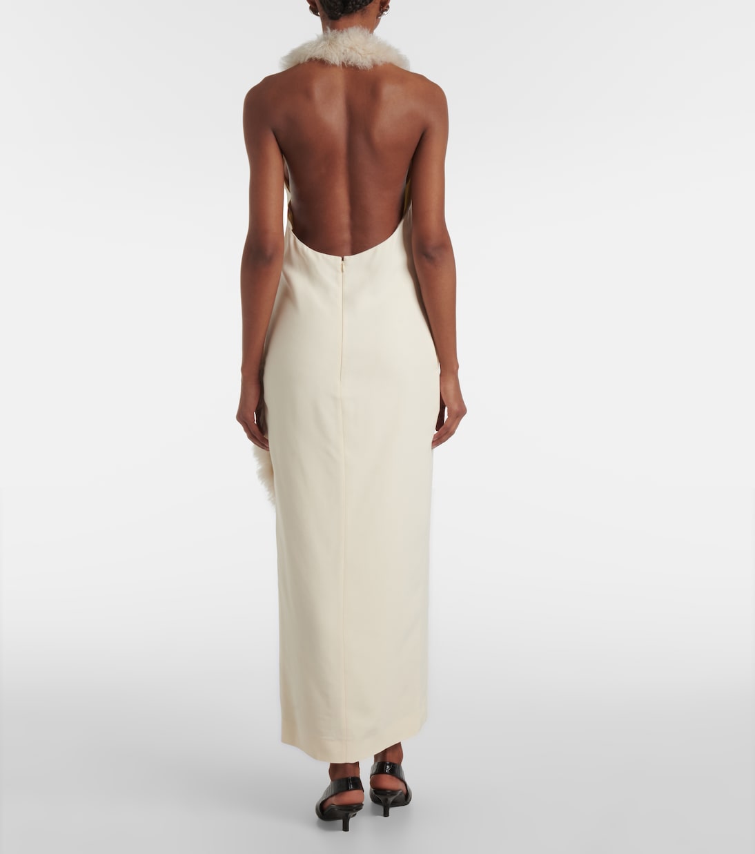 Midikleid aus Cady mit Shearling | Toteme