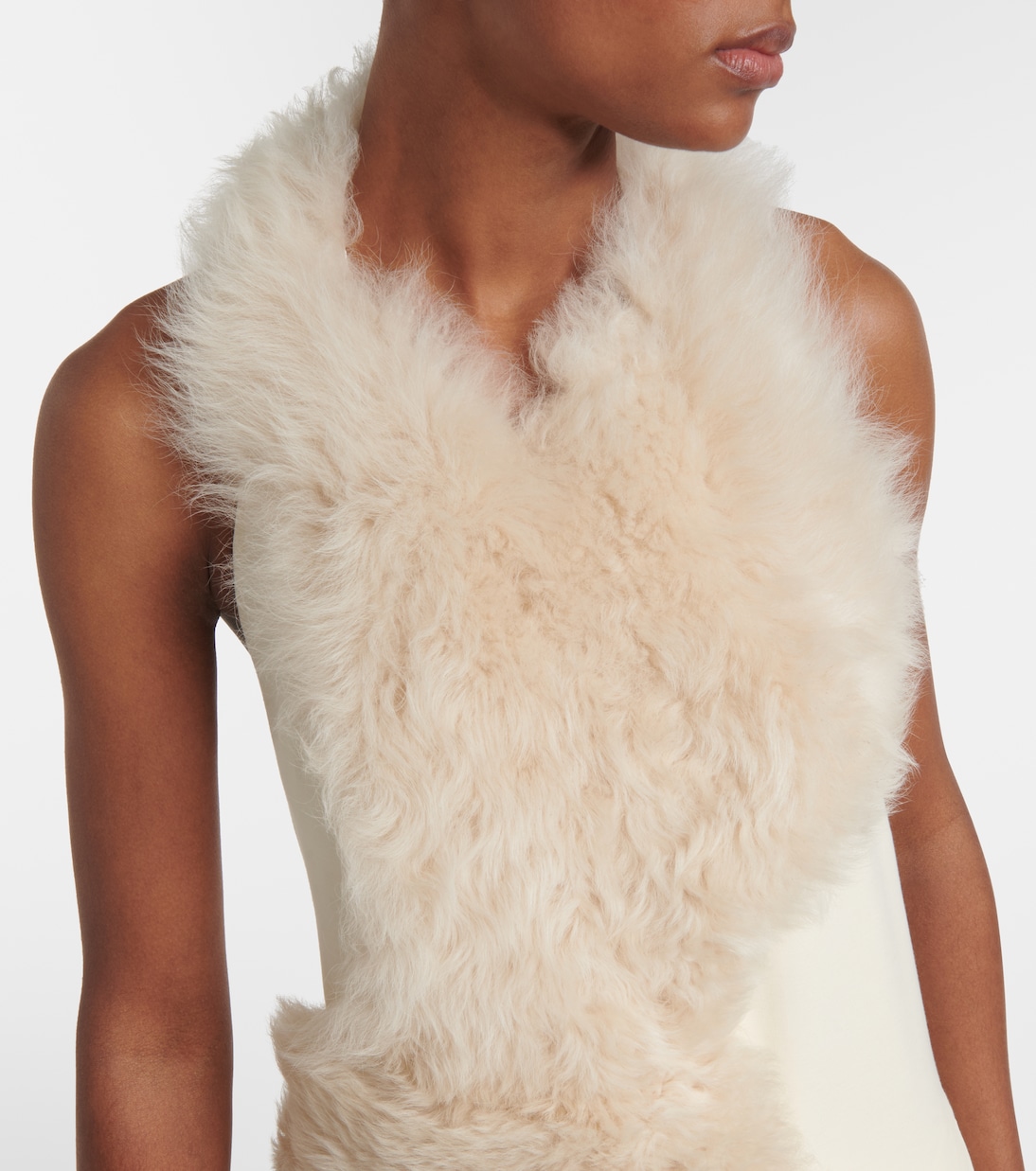 Midikleid aus Cady mit Shearling | Toteme