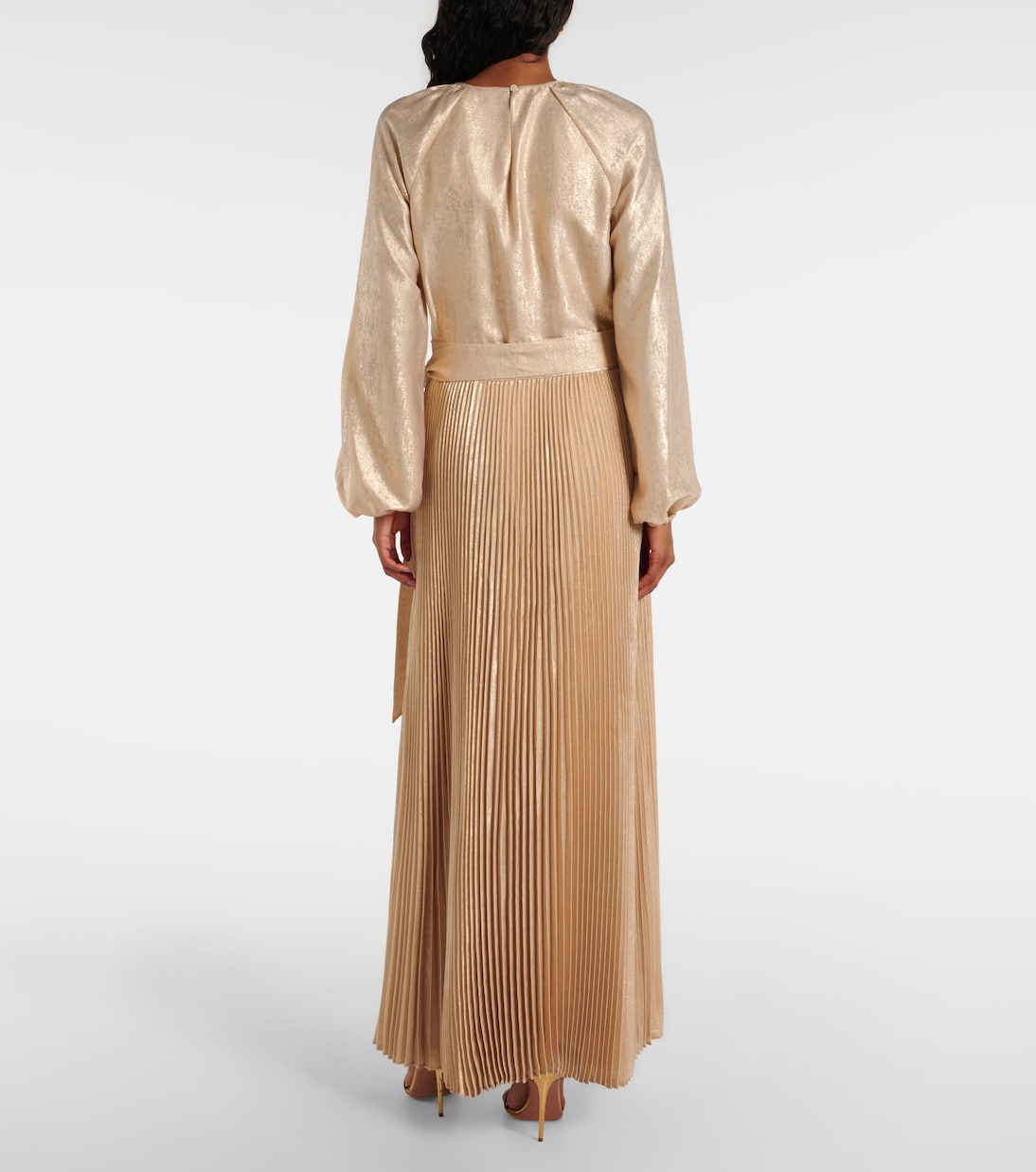Varenya pleated satin midi dress | Simkhai