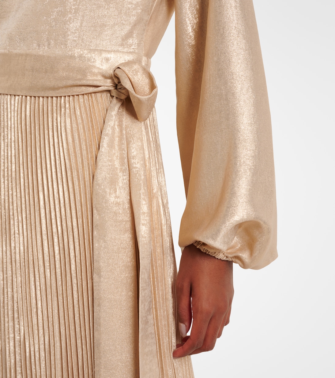 Varenya pleated satin midi dress | Simkhai