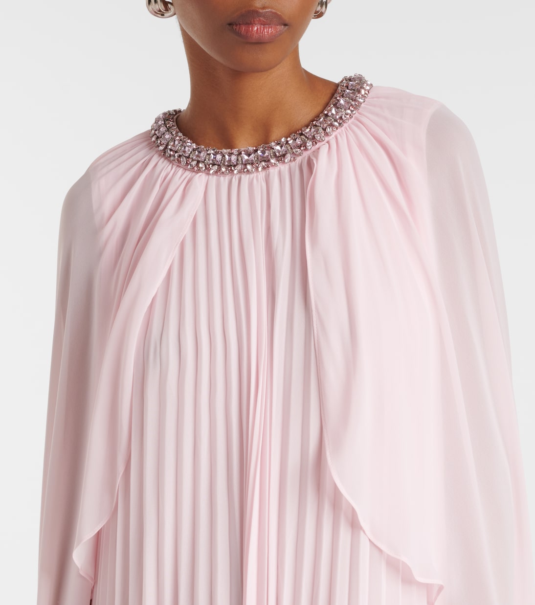 Robe aus Chiffon mit Kristallen | Self-Portrait