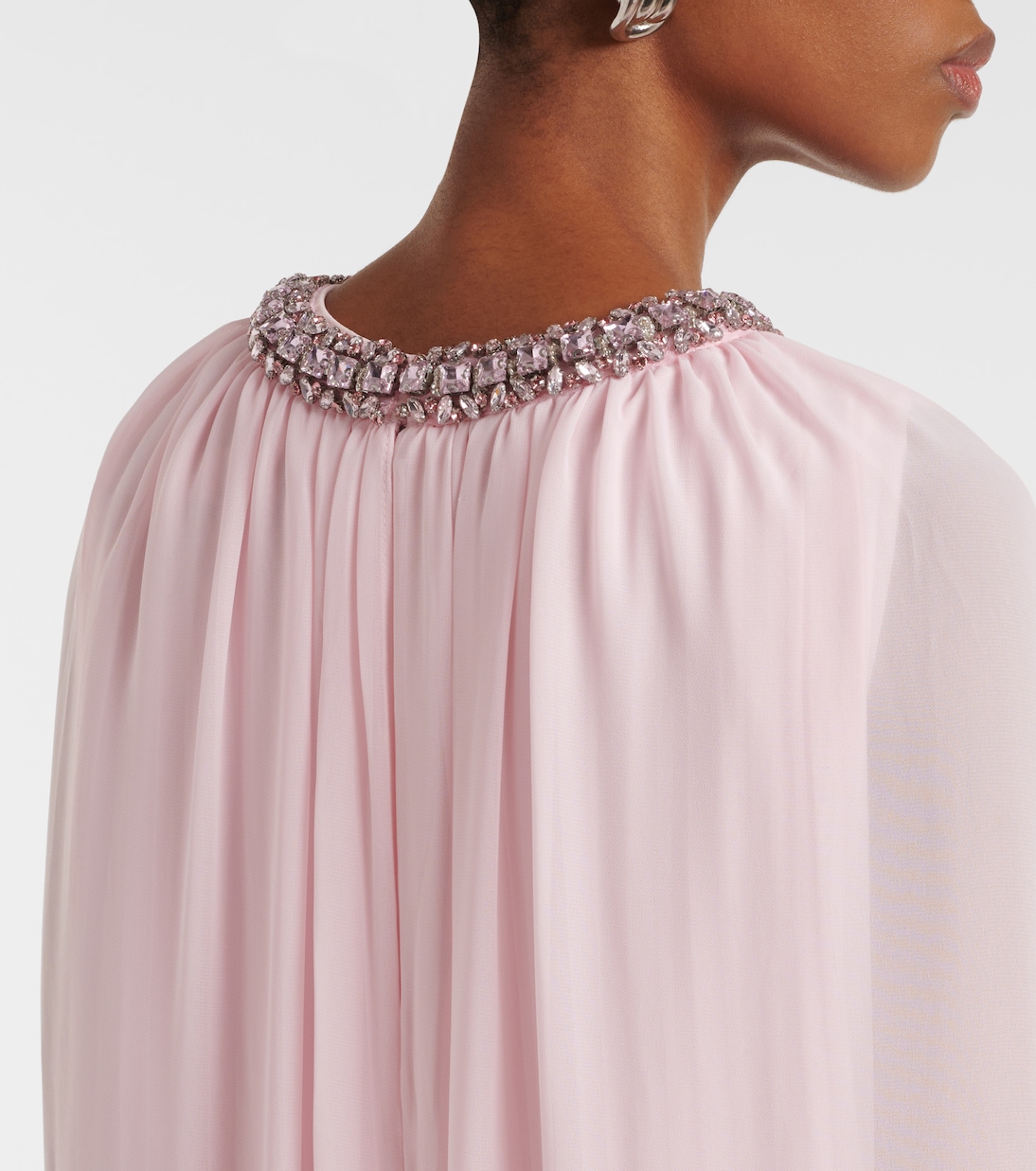 Robe aus Chiffon mit Kristallen | Self-Portrait