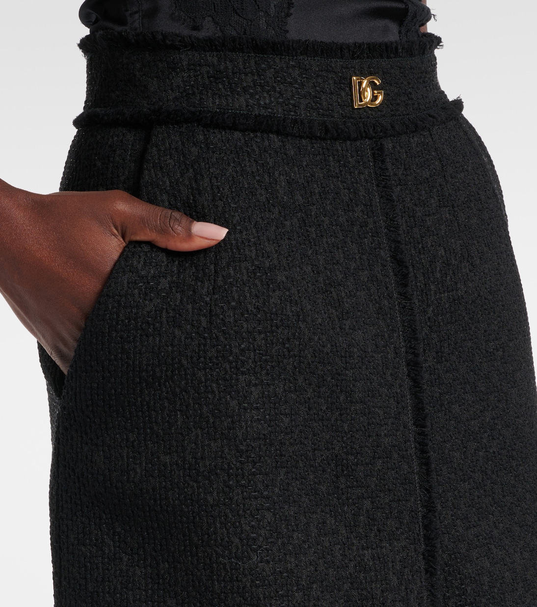 DG wool-blend tweed midi skirt | Dolce&Gabbana