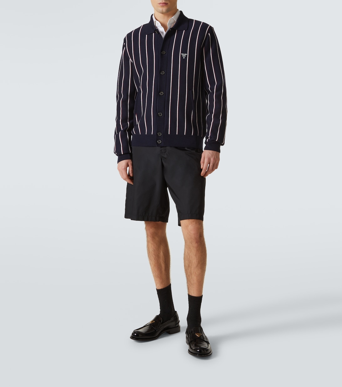 Mocassini in pelle con logo | Prada