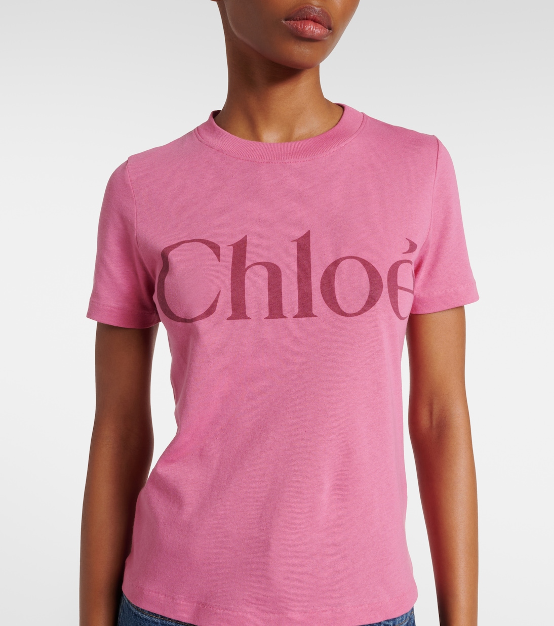 Camiseta en jersey de algodón con logo | Chloé