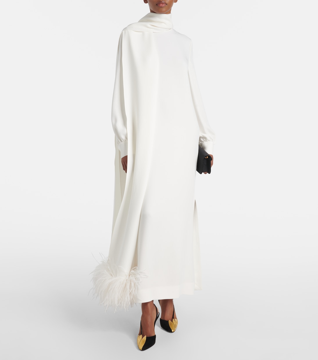 Robe aus Cady Couture mit Federn | Valentino