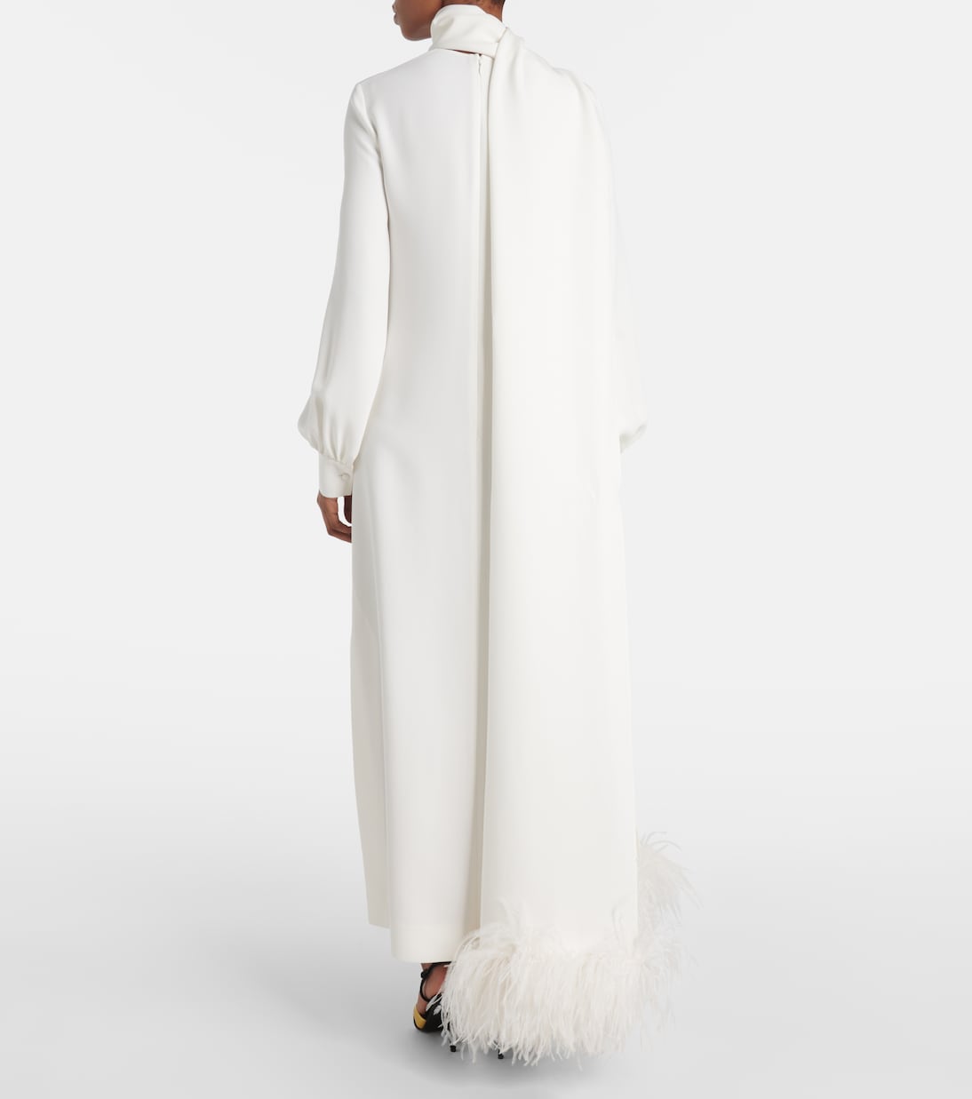 Robe aus Cady Couture mit Federn | Valentino