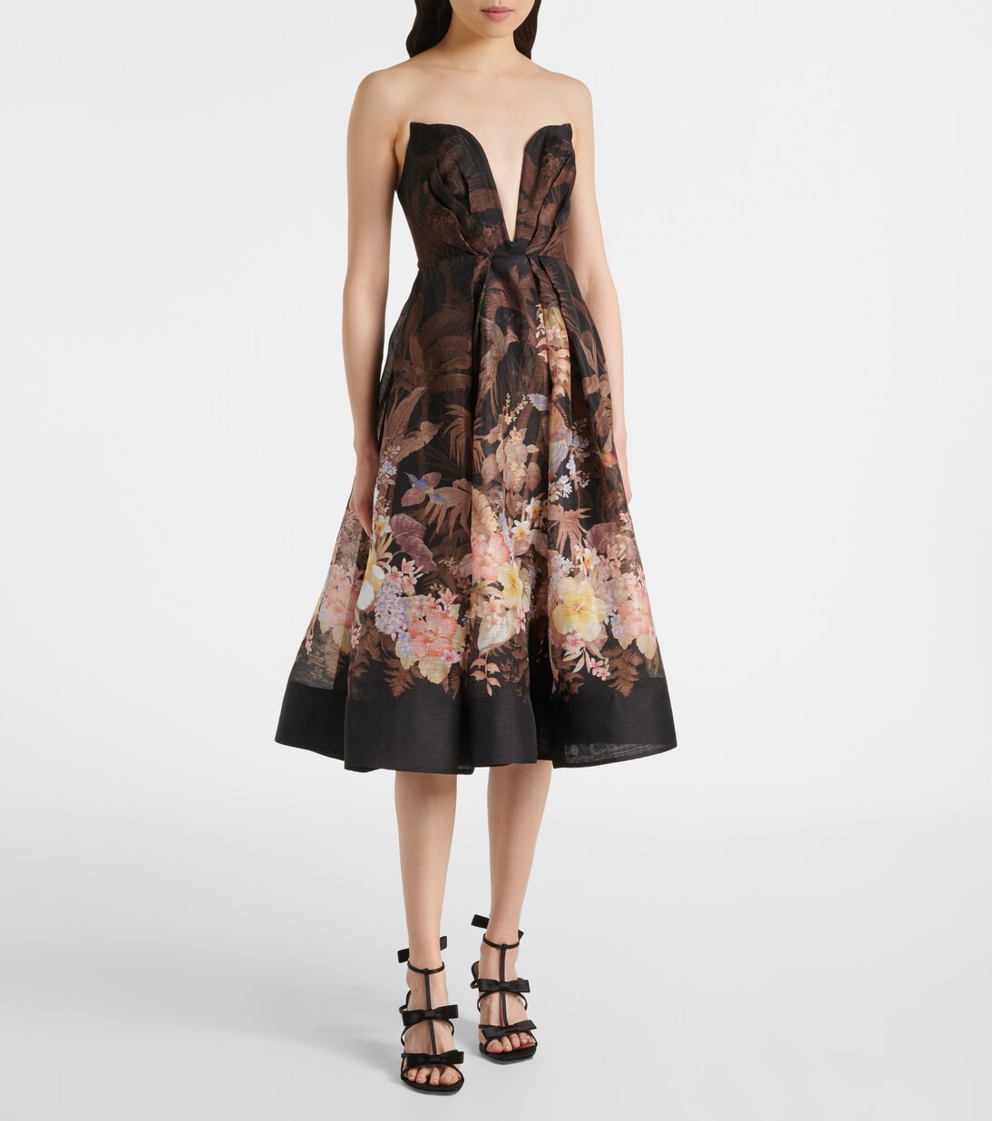 Midikleid Illuminate Draped aus Leinen und Baumwolle | Zimmermann