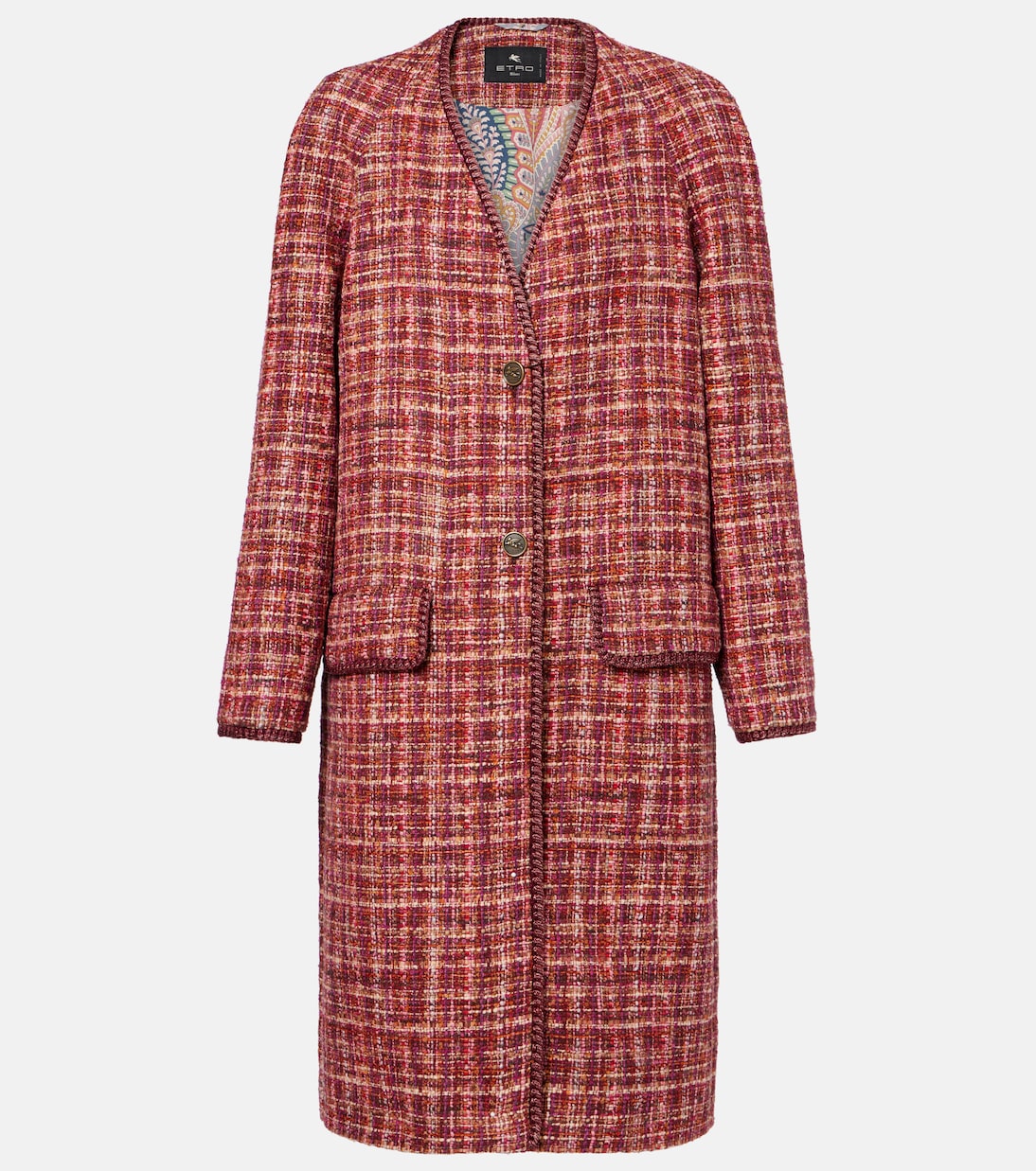 Checked cotton and wool-blend coat | Etro
