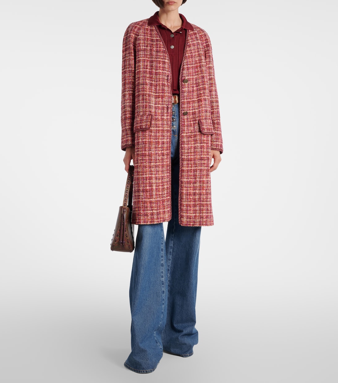 Checked cotton and wool-blend coat | Etro