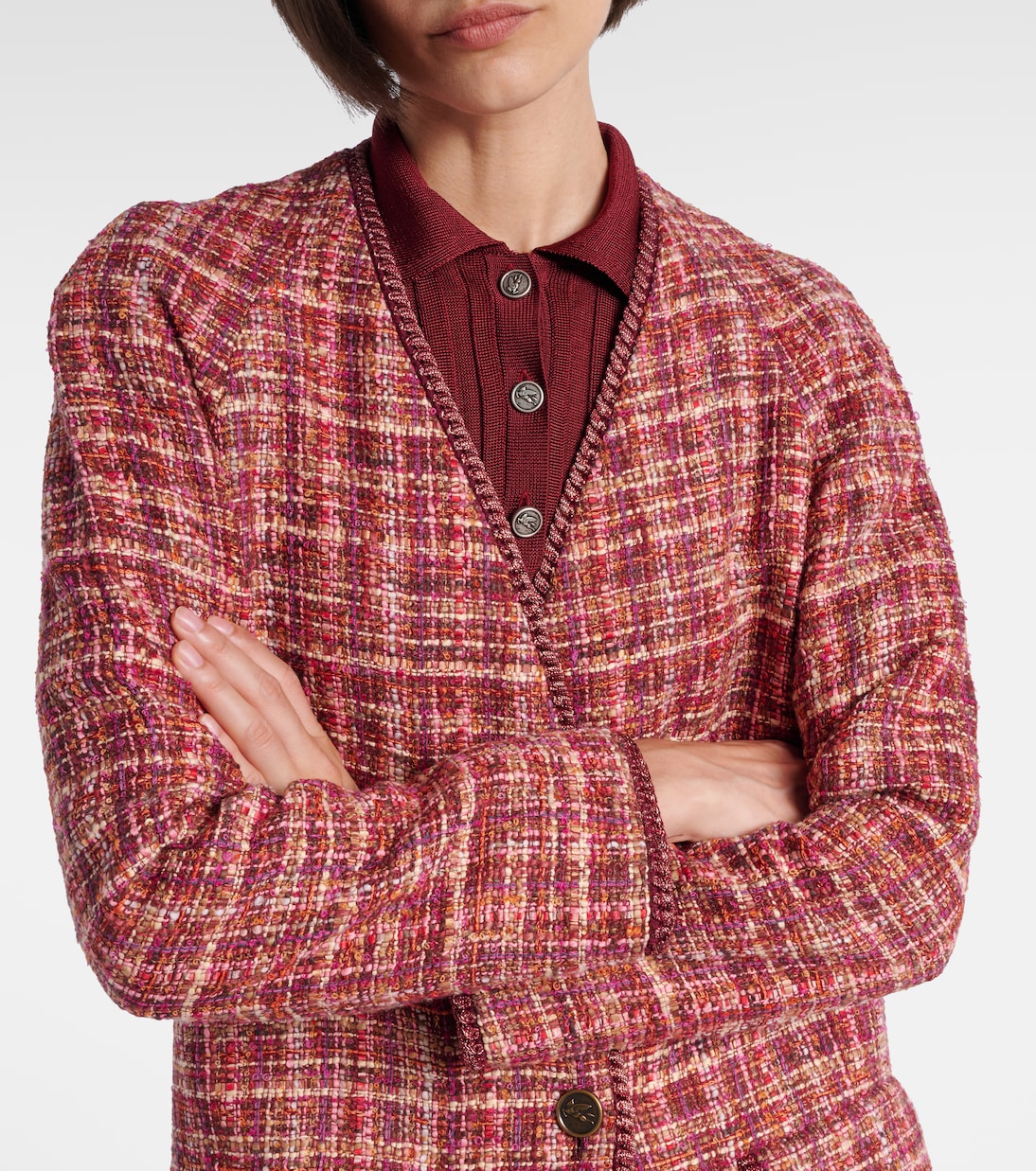 Checked cotton and wool-blend coat | Etro