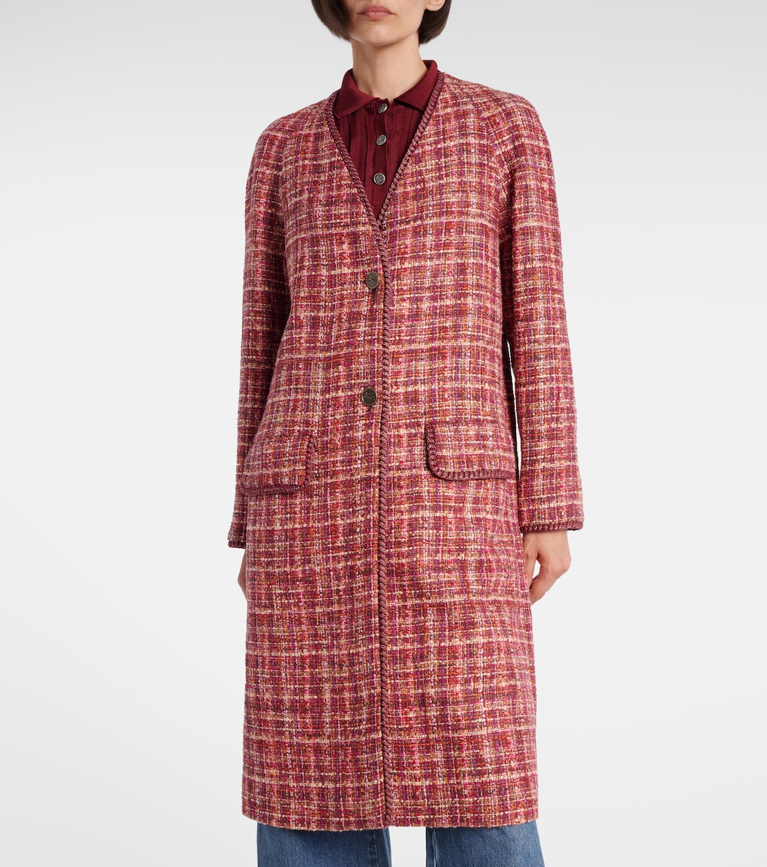 Checked cotton and wool-blend coat | Etro