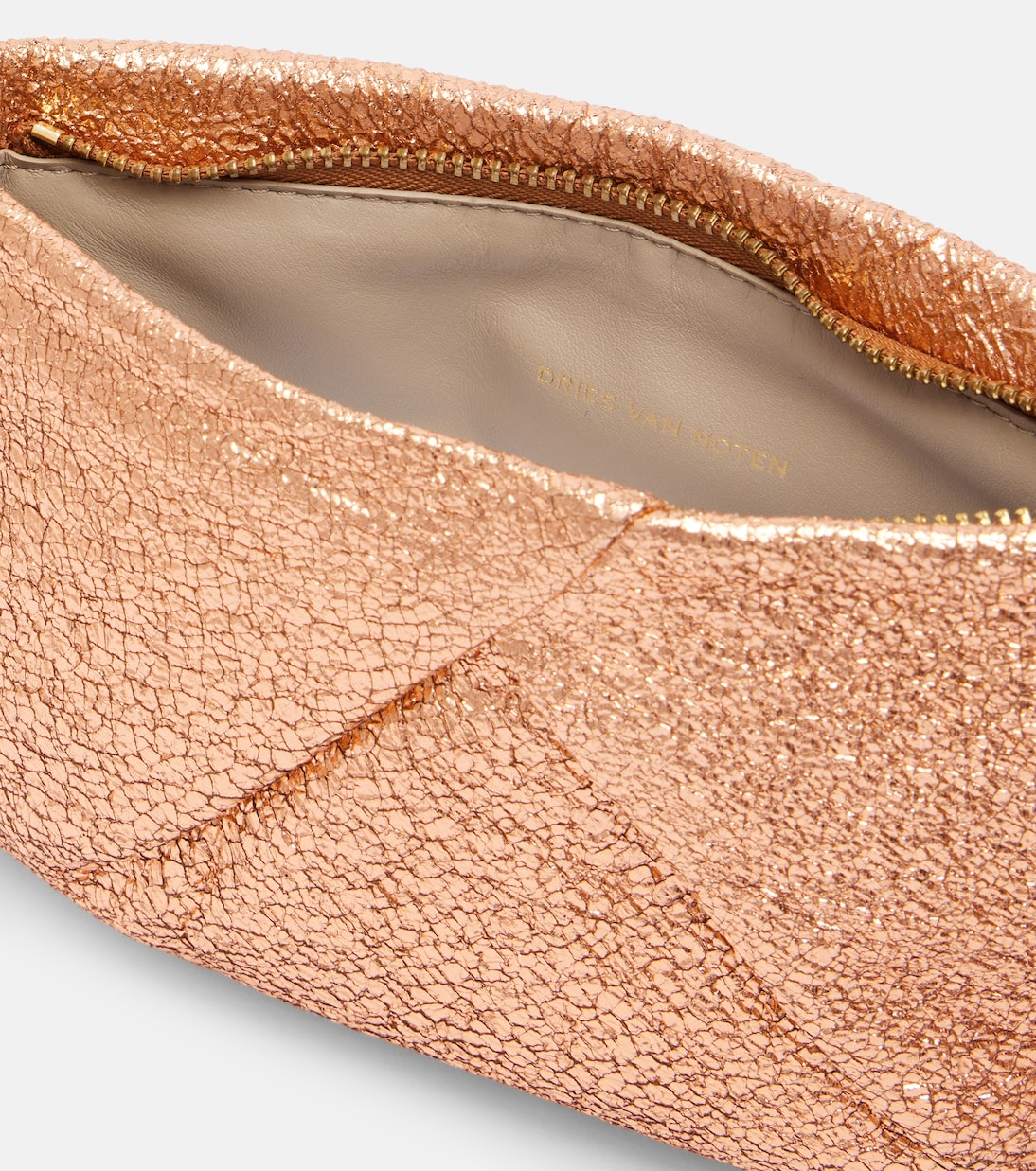 Clutch in pelle metallizzata | Dries Van Noten